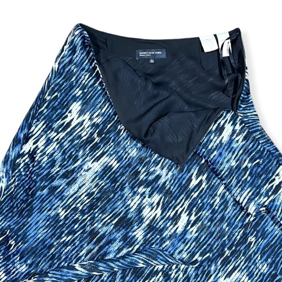 Jones NY Blue and Shimmer Silver Layered Midi Skirt sz 4 - Picture 3 of 11